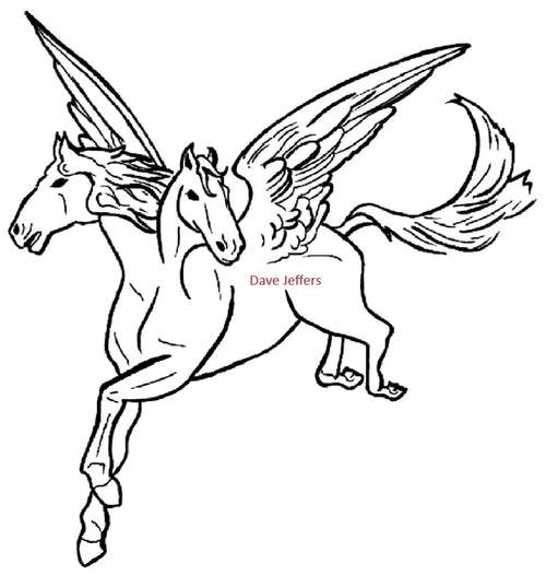 2 Headed Pegasus - Artwork by Dave Jeffers - tattootumblers