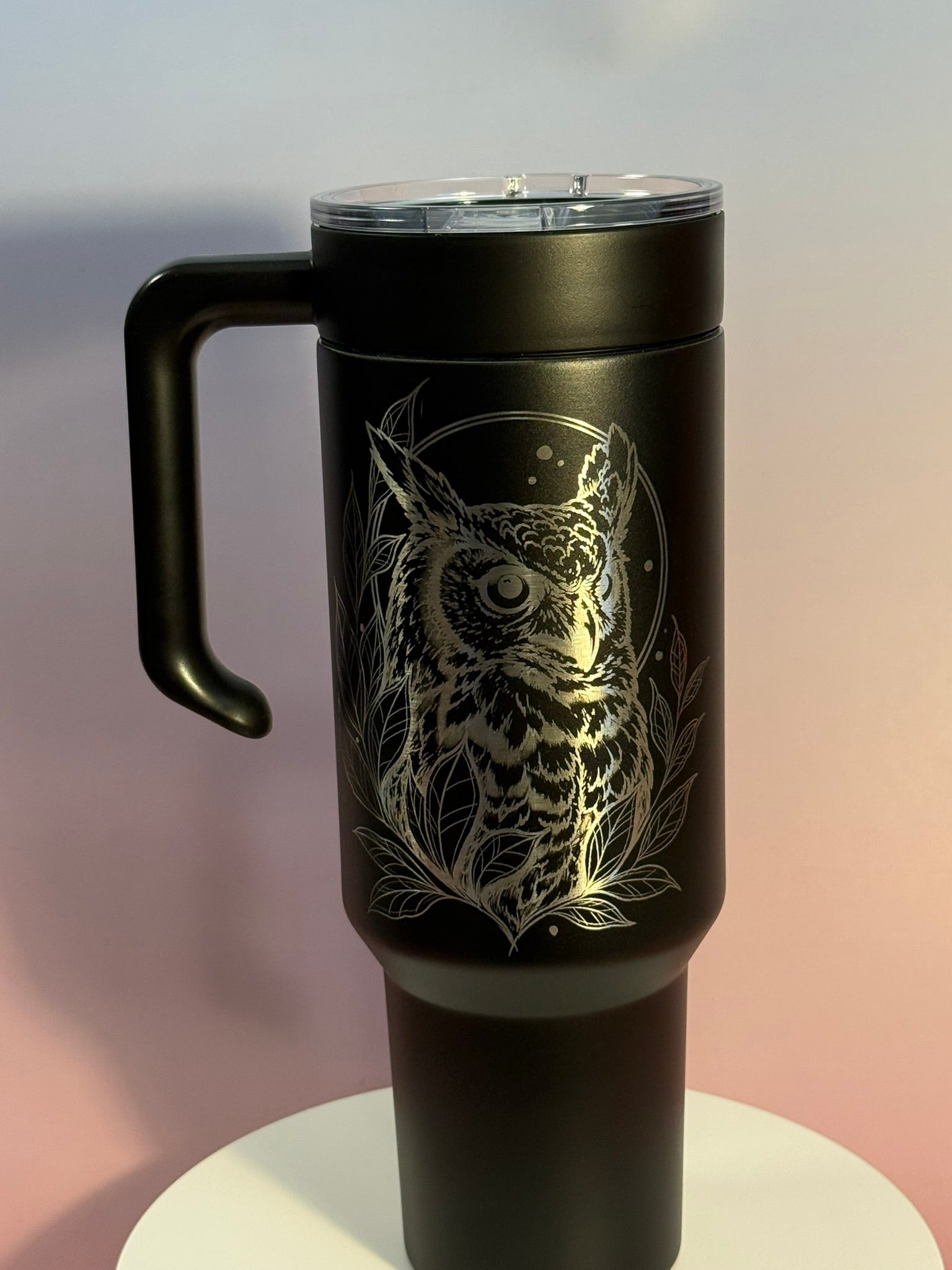 Owl – Artwork by Alex Bayless - tattootumblers